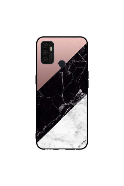 Covernex غطاء حماية لهاتف Oppo A11s/A53 5G أبيض وأسود من الرخام بنمط عادي