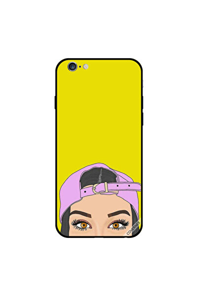 Covernex غطاء حماية لجهاز iPhone 6 Plus برسومات فتاة ذات قبعة وردية تظهر في ا...