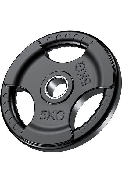 Delta Power DeltaPower 2-Inch Rubber Olympic Grip Weight Plates for Strength Training 5KG