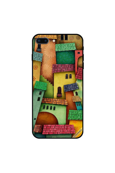 Covernex غطاء حماية لجهاز iPhone 8 Plus بنمط منازل ملونة