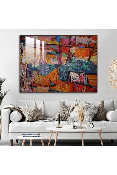 SND لوحة جدارية خشبية فاخرة بتصميم الفن التشكيلي مع برواز شامبين و طبقة من ال...