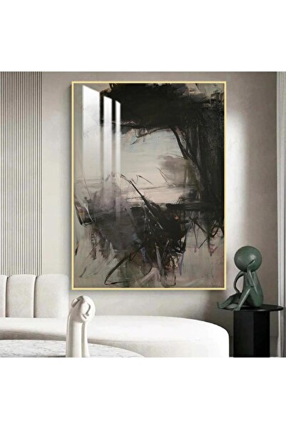 SND لوحة جدارية خشبية بتصميم الفن التجريدي مع برواز ذهبي و طبقة من الاكرليك ا...