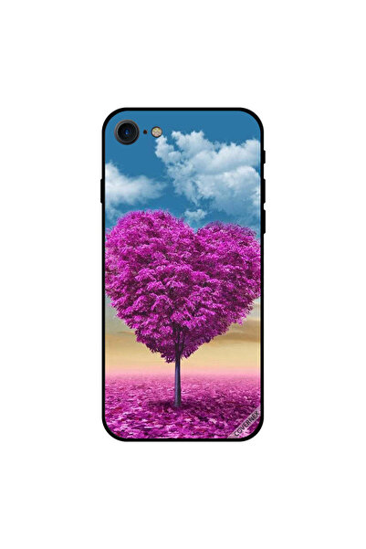 Covernex غطاء حماية لجهاز iPhone 8 بتصميم قلب وردي وشجرة وأوراق