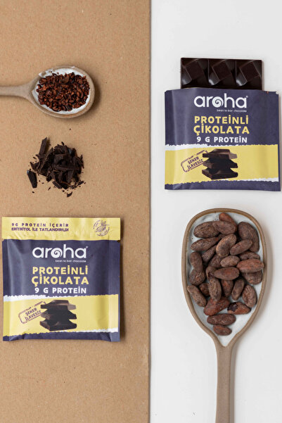 AROHA Proteinli Şeker İlavesiz Bitter Çikolata 40 g
