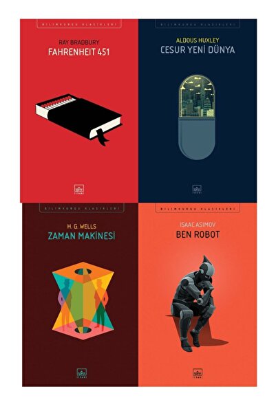 İthaki Yayınları Fahrenheıt 451 – Cesur Yeni Dünya – Zaman Makinesi – Ben Robot