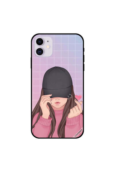 Covernex غطاء حماية لهاتف iPhone 11 بطبعة Snap Love Black Cap Girl