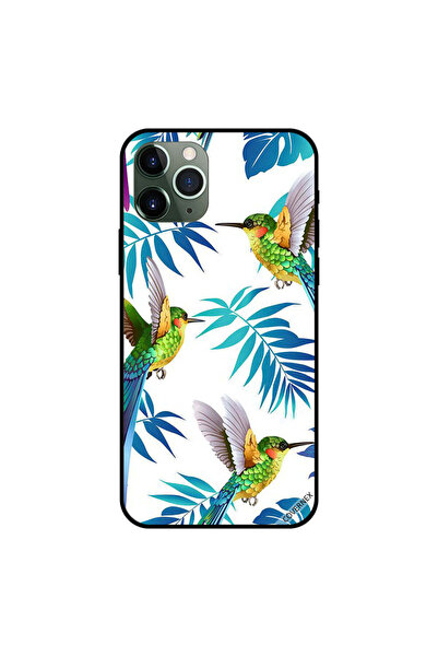 Covernex غطاء حماية لجهاز iPhone 11 Pro برسومات طيور لطيفة وأوراق كبيرة