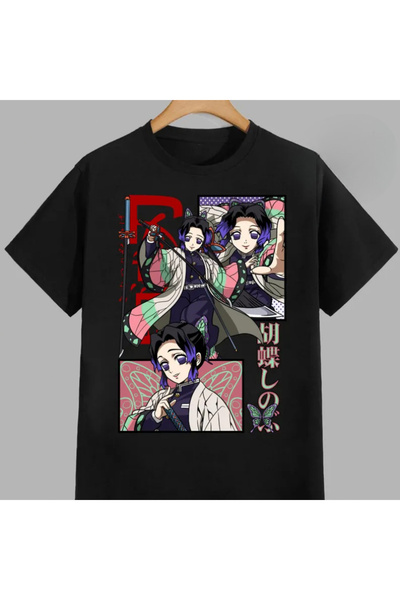 Flood Of Style تي شيرت رجالي منقوش برسومات الرسوم المتحركة Kochou Shinobu Dem...