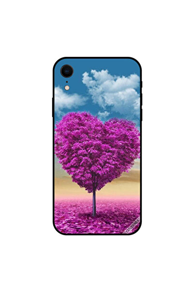 Covernex غطاء حماية لجهاز iPhone XR بنقشة شجرة وأوراق قلب وردية