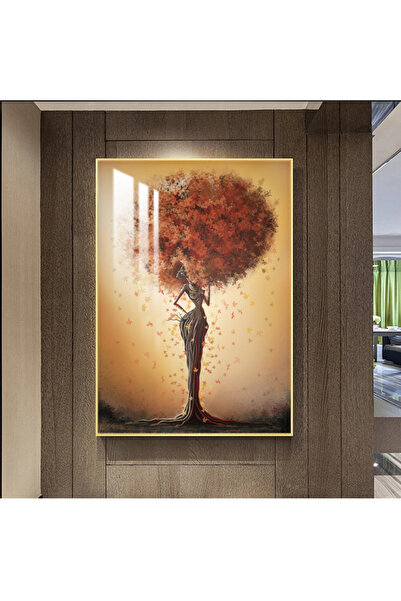 SND لوحة جدارية خشبية فاخرة مع برواز شامبين و طبقة من الاكرليك الشفاف