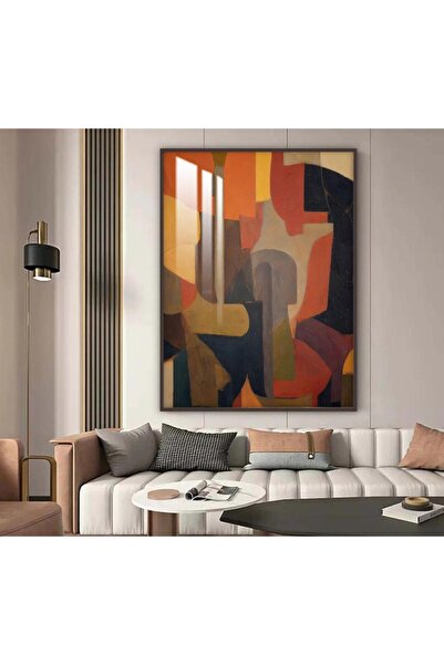 4gdran لوحة جدارية خشبية بتصميم الفن التجريدي مع برواز شامبين و طبقة من الاكر...