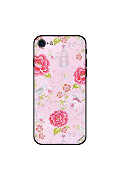Covernex غطاء حماية لجهاز iPhone 7 بطبعة زهور وطيور وردية