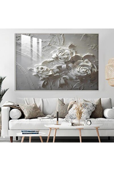 SND Wooden wall plaque printed with gypsum board design with silver frame and clear acrylic layer