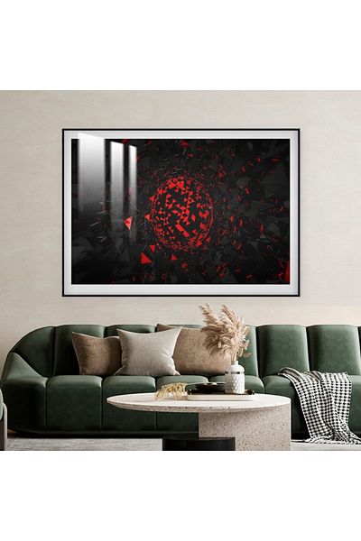 4gdran Luxury wooden wall panel with black frame and clear acrylic layer