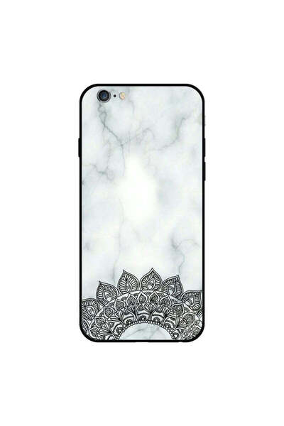 Covernex غطاء حماية لجهاز iPhone 6 Plus بنقشة زهرة سوداء ورخامية بيضاء