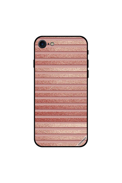 Covernex غطاء حماية لجهاز iPhone 8 بنمط خطوط لامعة بلون الخوخ