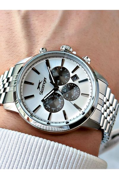 Slazenger 10 Atm Waterproofness Steel Cord Steel Case Men Wrist Watch 1812.06Mr