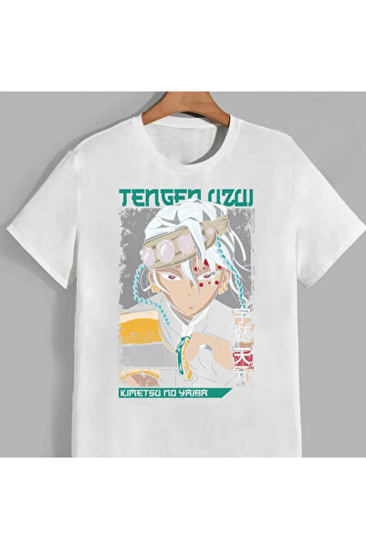 Flood Of Style تي شيرت رجالي منقوش برسومات الرسوم المتحركة Uzui Demon Slayer