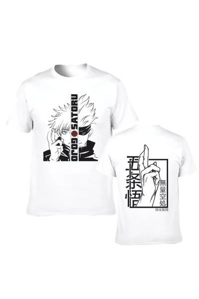 Flood Of Style تي شيرت رجالي منقوش برسومات الرسوم المتحركة Gojo Satoru للجنسين