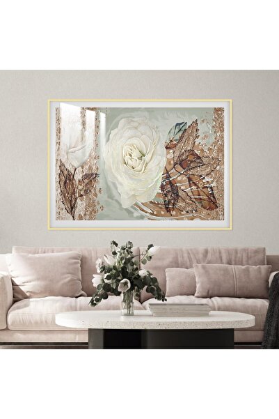 SND لوحة جدارية خشبية فاخرة مع برواز ذهبي و طبقة من الاكرليك الشفاف