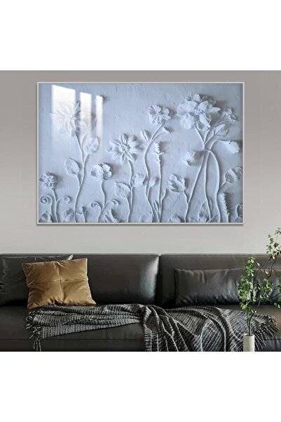 SND Wooden wall plaque printed with gypsum board design with silver frame and clear acrylic layer