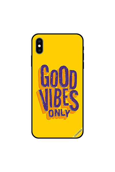 Covernex غطاء حماية لجهاز iPhone XS - Good Vibes Only - أصفر - BG