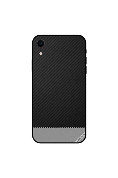 Covernex غطاء حماية لجهاز iPhone XR بنمط خطوط سوداء ورمادية