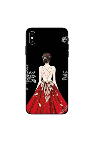 Covernex غطاء حماية لهاتف iPhone XS MAX بفستان أحمر وفتاة تبدو لطيفة