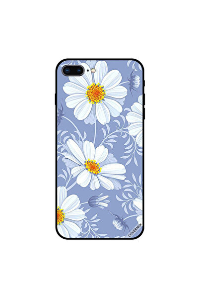 Covernex غطاء حماية لهاتف iPhone 7 Plus بنقشة زهور بيضاء مزهرة