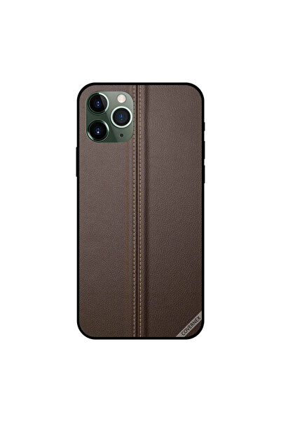 Covernex iPhone 11 Pro Max Case Cover Line In Mid Of Brown Leather