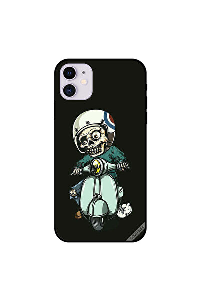 Covernex غطاء حماية لجهاز iPhone 11 بتصميم جمجمة لطيفة على شكل دراجة نارية