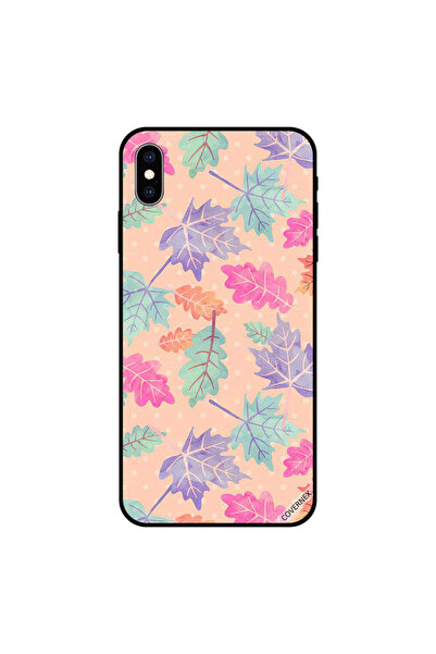 Covernex غطاء حماية لجهاز iPhone XS MAX بنقشة أوراق الشجر باللونين الأخضر وال...