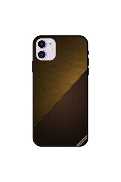 Covernex غطاء حماية لجهاز iPhone 11 بنقشة جلد أصفر داكن وبني