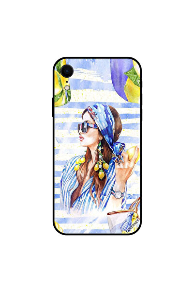Covernex غطاء حماية iPhone XR باللون الأزرق بتصميم فتاة أنيقة