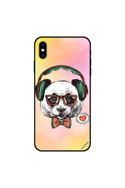 Covernex غطاء حماية لجهاز iPhone XS بطبعة باندا وسماعات رأس