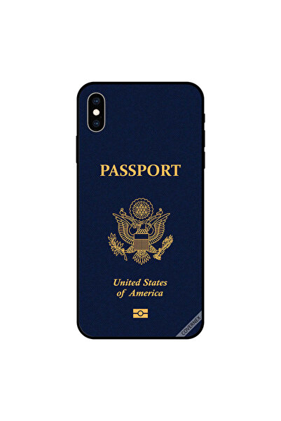 Covernex غطاء حماية لجهاز iPhone XS MAX بشعار جواز السفر الأمريكي