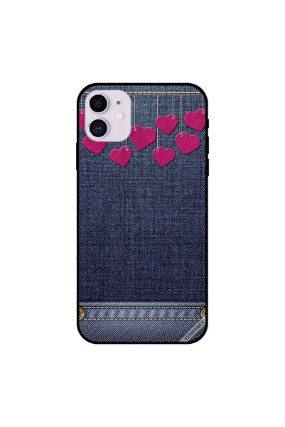 Covernex غطاء حماية لهاتف iPhone 11 برسومات قلوب وردية معلقة على الجينز