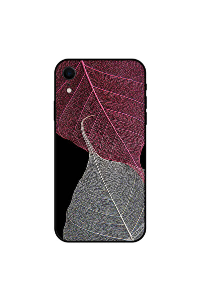 Covernex غطاء حماية عالي الدقة لهاتف iPhone XR بأوراق رمادية وحمراء