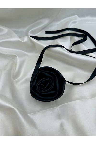 Cherry Carter Rose Choker Necklace - Lace-Up Flower Choker Necklace