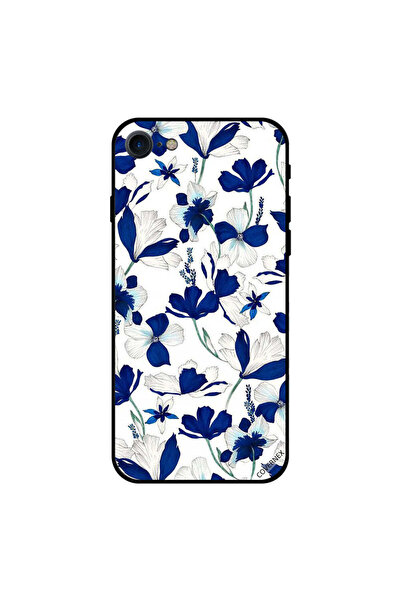 Covernex غطاء حماية لجهاز iPhone 7 بنقشة زهور باللون الأزرق والأبيض