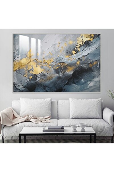 4gdran لوحة جدارية خشبية فاخرة بتصميم الفن التشكيلي مع برواز فضي و طبقة من ال...