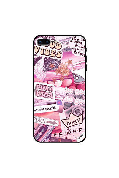 Covernex غطاء حماية لهاتف iPhone 8 Plus بنقشة هاشتاجات أنثوية وردية