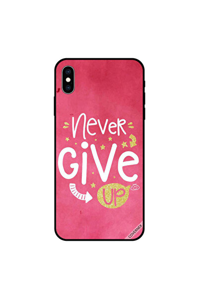 Covernex غطاء حماية لجهاز iPhone XS MAX باللون الوردي لا تستسلم أبدًا