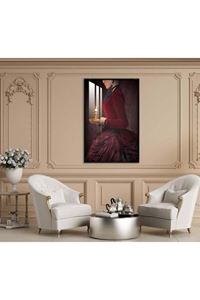 SND لوحة جدارية خشبية بتصميم فتاة مع برواز اسود و طبقة من الاكرليك الشفاف