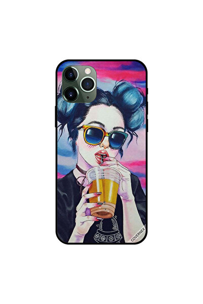 Covernex غطاء حماية لجهاز iPhone 11 Pro بتصميم فتاة أنيقة لطيفة تشرب