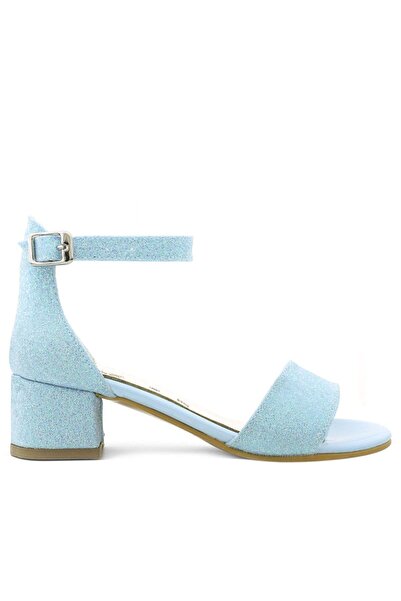 hapshoe Lilo Simli Mavi Tek Bantlı Kız Çocuk Topuklu Abiye Ayakkabı