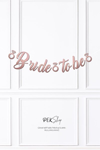 PEKSHOP Bride To Be Kaligrafi Banner ROSE Gold