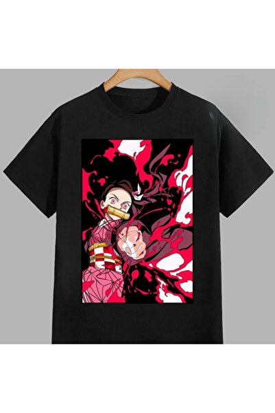 Flood Of Style Μπλουζάκι Unisex με σχέδια Anime Nezuko δολοφόνος δαίμονων
