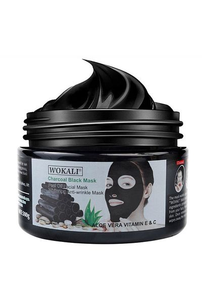 wokali Black mask for removing blackheads, oil spots, anti-wrinkle effect, Wokali with charcoal, 300 g