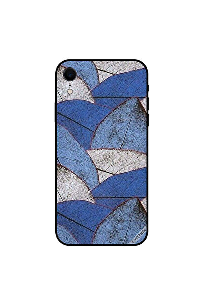 Covernex غطاء حماية لجهاز iPhone XR بأوراق زرقاء ورمادية